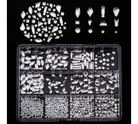1 boîte de faux ongles 3D à dos plat en strass pour décoration d'ongles professionnels