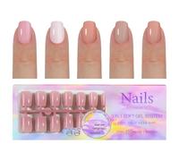 1 boîte de faux ongles en gel souple à coller sur une pointe française courte