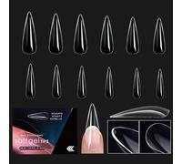 1 boîte de faux ongles transparents à presser - Couvertures complètes - Gel souple - Fournitures de manucure pour salons de coiffure
