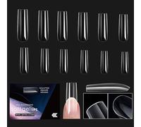 1 boîte de faux ongles transparents à presser - Couvertures complètes - Gel souple - Fournitures de manucure pour salons de coiffure