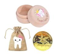 1 Boîte De Fée Des Dents, 1 Pièce D'Or De La Fée Des Dents, 1 Sac De Rangement, Boîte Souvenir Des Dents, Un Cadeau Adapté Aux Enfants En Phase De Dentition