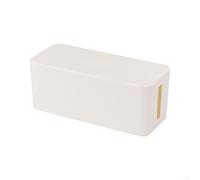 1 boîte de gestion des câbles pour l'organisation des cordons et des fils, matériau, couvercle aspect bois, organiseur de câbles de bureau avec étagère de rangement, blanc (32,1 x