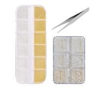 1 Boîte De Mini-Petites Boules En Acier, 1 Boîte D'Imitation De Perles, 1 Morceau De Pincettes, Décoration De L'Ongle De Bricolage, Accessoires De Style De Style Créatif, Ongle.