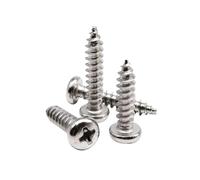 1 boîte de mini vis à bois autotaraudeuses à tête cylindrique ronde, mélange de vis M1.2, M1.4, M1.7, M2, M3, M4, en acier inoxydable 304 GB845(Set E M2 600pcs)