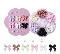 1 boîte de nœuds pour ongles avec 7 grilles, décoration colorée et gemmes pour Nail Art, divers Styles pour Nail Art, décoration artisanale de manucure à faire soi-même