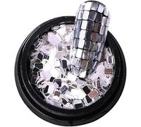 1 boîte de paillettes carrées argentées pour décoration d'ongles, maquillage, loisirs créatifs, accessoires de nail art