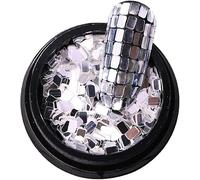 1 boîte de paillettes carrées argentées pour décoration d'ongles, maquillage, loisirs créatifs, accessoires d'art et d'artisanat