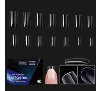1 boîte de pointes en gel souple à presser sur les ongles Couverture complète pour coller les ongles Faux ongles transparents Gel souple Conseils pour femmes