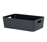 1 boîte de rangement - 12 cm de haut - Anthracite - 39,5 x 25 cm - Panier de rangement - Étagère murale