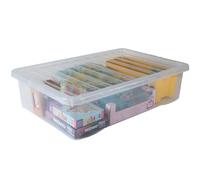 1 boîte de rangement avec couvercle 46 l - 72 x 48 x 18 cm - Transparent - Empilable - Rangement sous le lit