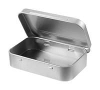 1 boîte de rangement en métal - Petite boîte rectangulaire vide avec charnières - Boîte de rangement rectangulaire pour bonbons, bijoux, bricolage, clés, boucles d'oreilles - 9,5 x 5,8 x 2 cm - Argent