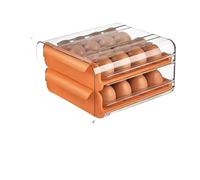 1 Boîte De Rangement For Œufs De Cuisine, Réfrigérateur, Plastique Frais, Tiroir À 2 Niveaux, Grande Capacité, Organisateur De Cuisine À Domicile(Orange)