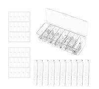 1 boîte de rangement pour câbles avec 10 serre-câbles, 2 autocollants pour étiquettes, boîte de gestion des câbles, boîte de rangement transparente, convient pour le rangement de bureau, le rangement