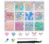 1 boîte de strass 3D pour ongles en résine pour les amateurs d'ongles