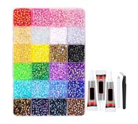 1 boîte de strass à dos plat en résine scintillante pour nail art dans différentes couleurs et tailles de gelée