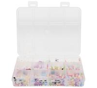 1 Boîte Décoration D'ongles 3d Nœud Résine, Boîte 12 Compartiments | Style Kawaii Doux, Décorations Mixtes, Rangement Facile, Portable, pour Fêtes et Usage Quotidien