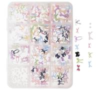 1 Boîte Décorations D'ongles 3d Nœud Résine, Kit Mixte 12 | Style Kawaii Charmant, Format Portable et Rangement Facile, pour Fêtes et Déplacements