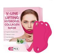 1 boîte Double Menton Masque Visage Gaine Femme et Homme Idée Cadeau Hydrate et Rafraîchit Définissez l’Apparence de Mâchoire au Collagène à l’Aloe Vera Jawline Shaping Masks（3pcs）