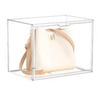 1 boîte empilable en plastique transparent avec fermeture magnétique - 36 x 27 x 22 cm - Boîte à chaussures étanche à la poussière - Idéal pour les figurines, livres, cosmétiques, chaussures, sacs à