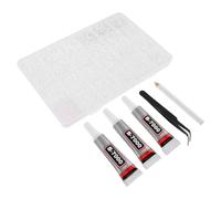 1 Boîte en Résine à Dos Plat, Coffret 24 Cases, 2 à 6 MM | Boîte de Rangement 24 Compartiments, Pince à Épiler et Crayon Cire, pour Créations DIY et Scrapbooking