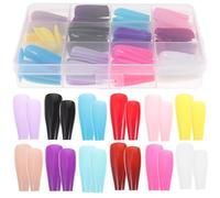 1 Boîte Faux Ongles Longs Pleins, Couleur Unie, ABS, Pose Rapide | Capsules Intégrales, Usage sur Ongles Naturels, Pratique Salon et Bal, pour Débutantes et Passionnées