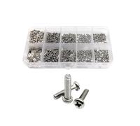 1 boîte GB818 M1.6 M2 .5 M3 M4 M5 M6 M8 304 Kit d'assortiment de vis à tête cylindrique cruciforme, boulon, écrou, rondelle(M2.5 600pcs)