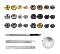 1 Boîte Kit de Boutons Réglables sans Couture | Alliage Robuste, Installation Facile, Outil de Poinçonnage, Tournevis et Accessoires pour Couture