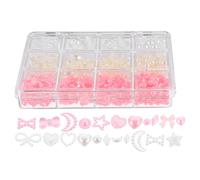 1 Boîte Kit de Perles pour Nail Art 12 Cases en Abs, Style Kawaii | Décor Mixte, Effet Fade-resistant, pour Ongles Acryliques, Usage Salon ou Travail Quotidien