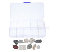 1 Boîte Kit Scientifique de Géologie pour Garçon Spécimens Minéraux | Plastique et Pierre, Design Compartimenté Léger, Analyse D’échantillons, Rangement Organisé