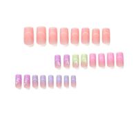 1 Boîte Ongles Artificiels Français Faux Nails Couvertures Complètes Stick Sur Des Ongles Presse Multicolore Sur Les Ongles