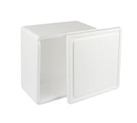 1 boîte thermique moyenne blanche carrée dimensions (extérieur : 24 x 24 x 13 cm) et (intérieur : 23 x 23 x 11) + couvercle pour alimentation