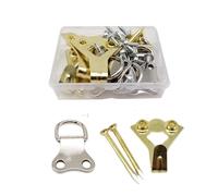 1 boîte Triangle D-Ring Suspendu Peinture À L'huile Miroir Cadre Photo Cintre Art Travail Photo Mur Crochet Avec Vis Assortiment Kit Ensemble pour Photos(Box F)