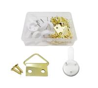 1 boîte Triangle D-Ring Suspendu Peinture À L'huile Miroir Cadre Photo Cintre Art Travail Photo Mur Crochet Avec Vis Assortiment Kit Ensemble pour Photos(Box C)
