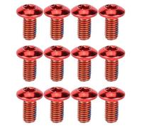 1 Boîte Vis de Plaquette de Frein Vélo M5x10 en Acier Titane Rouge | Fixation pour Disque de Frein, Installation Simple, Résistance Thermique et Anticorrosion, Usage Route et Vtt