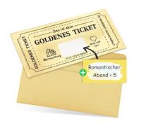 1 bon de ticket doré à remplir soi-même avec autocollant à gratter, kit de tickets dorés à gratter pour écrire soi-même, carte d'anniversaire, cadeau de voyage pour petite amie