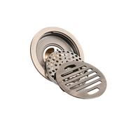 1 bonde de douche ronde en laiton brossé antique de 10 x 10 cm