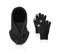 1 Bonnet Coupe-Vent Et 1 Paire De Gants Chauds, Bonnet Chaud, Gants Pour Écran Tactile, Gants Tricotés, Équipement De Protection Contre Le Froid En Plein Air, Adapté Au Cyclisme, À L'Alpinisme
