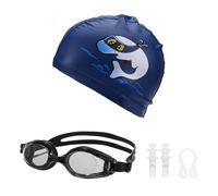 1 Bonnet De Bain pour Enfants, 1 Masque De Natation, 1 Pince-Nez, 1 Paire De Bouchons d'oreilles, Bonnet De Bain Élastique pour Enfants, Bonnet De Bain À Motif Mignon, Bonnet De Bain Dauphin