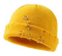 1 bonnet d'hiver en acrylique vieilli pour homme et femme, bonnet dôme rétro déchiré avec couverture complète des oreilles, couvre-chef tricoté chaud et doux pour une utilisation urbaine décontractée