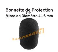 1 Bonnette Anti Vent Pour Micro de Diamétre 4 à 6mm Dimension 17 x 29 mm Noire