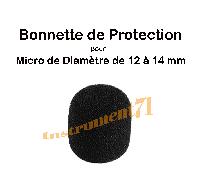 1 Bonnette Anti Vent Pour Micro Diamétre 12 à14 mm Dimension 20 x 22 mm Noire