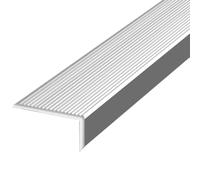 1 bordure d'escalier antidérapante en aluminium argenté de 35 pouces - Protection de bord durable for escaliers intérieurs et extérieurs(WxH 4.5x2.3cm)