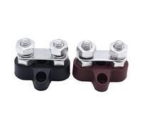1 bornier universel pour distribution d'énergie de batterie 48 V DC Max M8 - Noir - 1 rouge - Pour voiture, remorque, camping-car, bateau