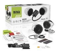 1 BOSS AUDIO SYSTEMS MC420B, kit avec 1 amplificateur et 2 haut-parleurs chromés de 7,6 cm 3"", weatherproof, motos, 1 kit
