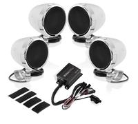 1 BOSS AUDIO SYSTEMS MC470B, kit avec 1 amplificateur et 4 haut-parleurs chromés de 7,6 cm 3"", weatherproof, motos, 1 kit