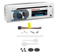 1 BOSS AUDIO SYSTEMS MR508UABW, single din radio, AM/FM, AUX/USB/MP3, Bluetooth, pour bateaux et annexes, 1 pièce