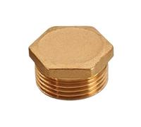 1 bouchon d'extrémité à tête hexagonale for tuyau en laiton à filetage mâle, adaptateur de connecteur de raccord en cuivre 1/2" 3/4"(Male Plug,3/8inch)