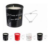 CMP Bougie avec Bijou Surprise Mots d'amour - Texte ' Toi et Moi, C'est Le Big Love '