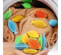 1 boule à linge en forme de filets de poisson, colle douce, réutilisable, adoucissant, anti-enroulement, décontamination, couleur aléatoire (8 x 4 cm)
