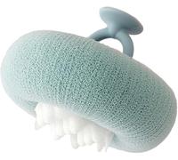 1 boule de bain à ventouse cyan clair, brosse exfoliante pour le corps, éponge de bain pour homme et femme, accessoires de bain
